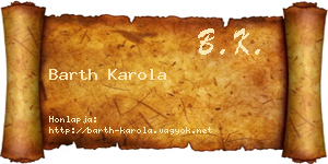Barth Karola névjegykártya